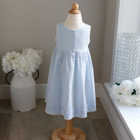 Strasburg Dress Girls Blue Cotton Sundress Beach Portrait Vacation 24 Months/2T - Picture 4 of 6